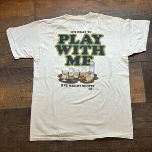 Vntg‎ Jimmy Buffett's Margaritaville White Large T-Shirt Sandusky Bay Shots